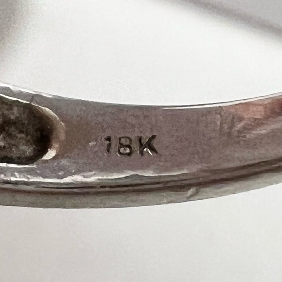 18K Solid White Gold Tanzanite Diamond Ring Sz 5.5 - Picture 15 of 16